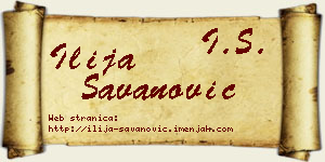 Ilija Savanović vizit kartica